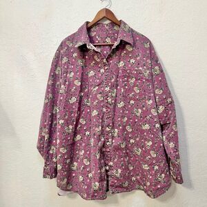 Women's Floral Button-Up Shirt - Pink